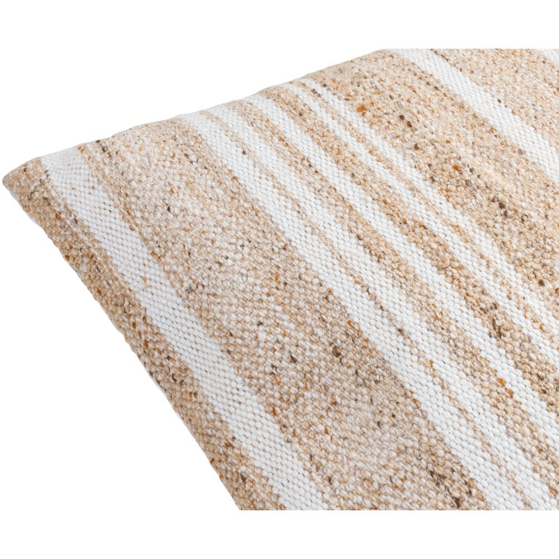 striped tan off white throw pillow outdoor safe woven square