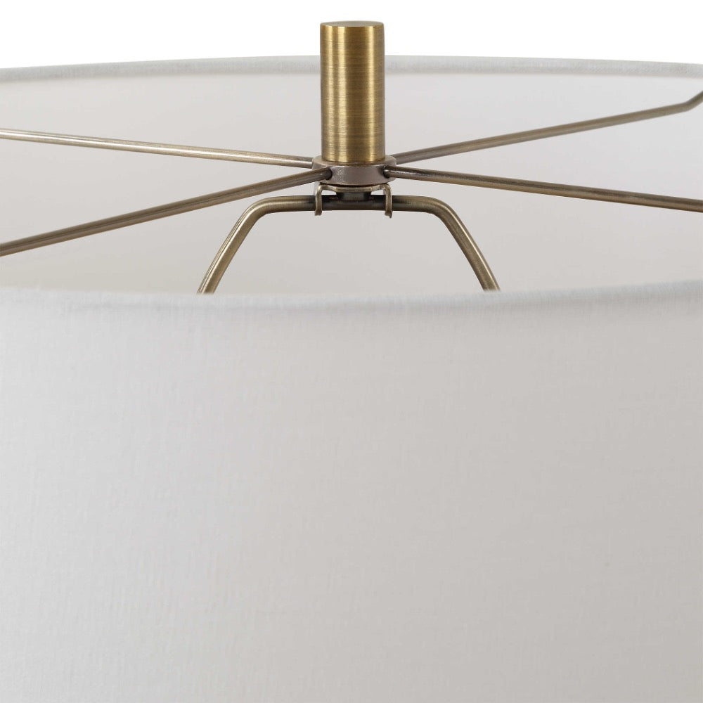 terracotta table lamp white linen drum shade