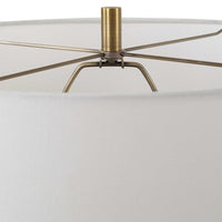 terracotta table lamp white linen drum shade