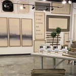 framed art triptych set of three showroom