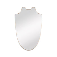 shield shaped mirror antique brass frame