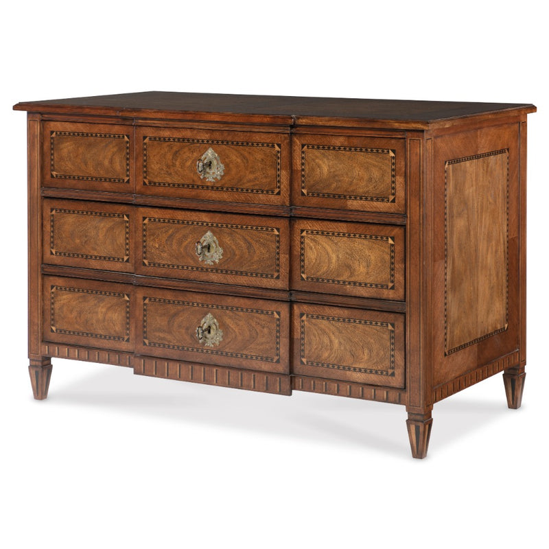 chest 3 drawers marquetry French 18th century 