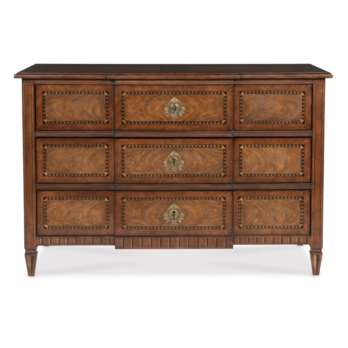 chest 3 drawers marquetry French 18th century 