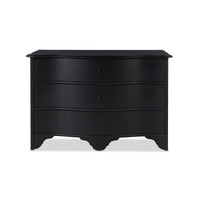 chest 3 drawers serpentine front black