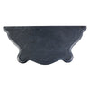 console table French inspired carved base curved legs ivory dark wood top