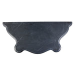 console table French inspired carved base curved legs ivory dark wood top