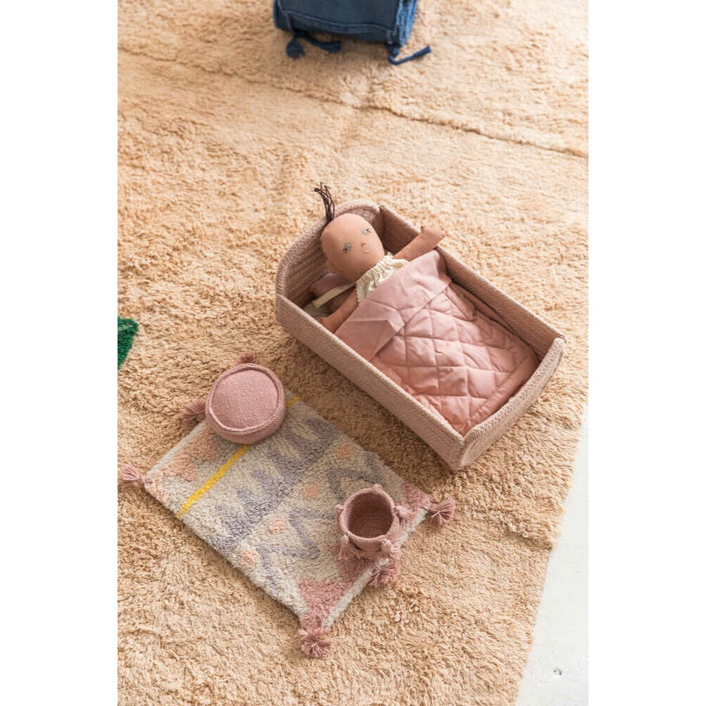 cloth doll accessories cotton handmade crib rug baskets