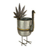 The Kalalou Galvanized Turkey Wine Chiller, featuring a cylindrical body, long neck, fan-like tail, and thin wire legs, makes a charming addition to your Thanksgiving decor.