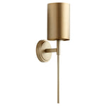 contemporary aged brass metal wall sconce