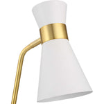 desk/task lamp white metal cone-shaped shade marble foot gold accents