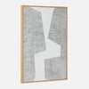 rectangle oak veneer frame modern wall art gray white water hyacinth abstract