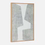 rectangle oak veneer frame modern wall art gray white water hyacinth abstract
