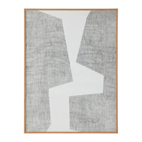 rectangle oak veneer frame modern wall art gray white water hyacinth abstract