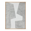 rectangle oak veneer frame modern wall art gray white water hyacinth abstract