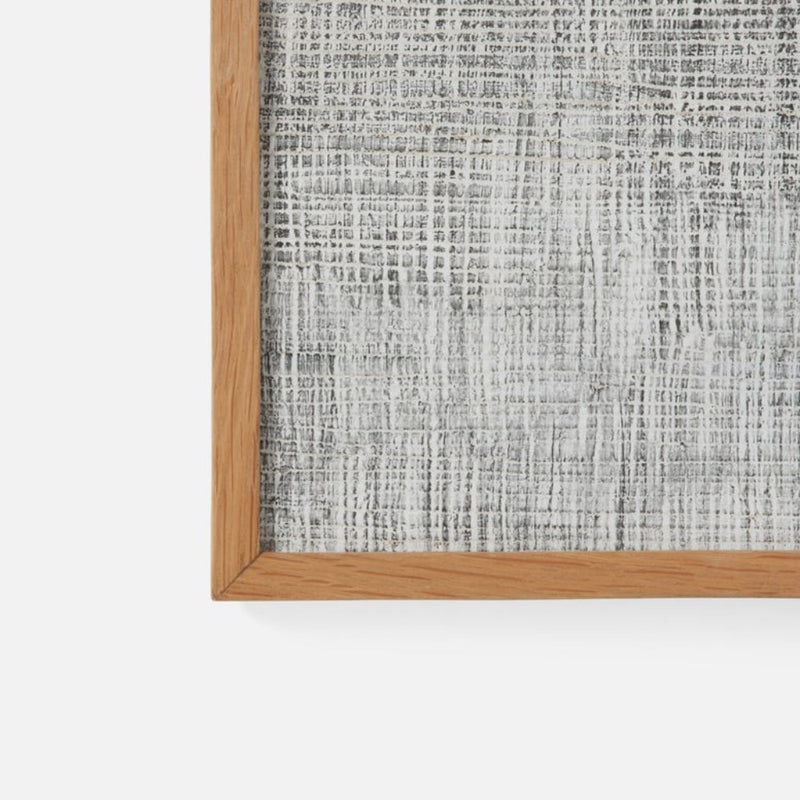 rectangle oak veneer frame modern wall art gray white water hyacinth abstract