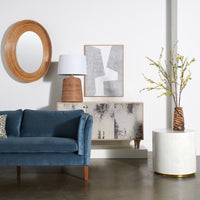 rectangle oak veneer frame modern wall art gray white water hyacinth abstract