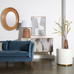 rectangle oak veneer frame modern wall art gray white water hyacinth abstract