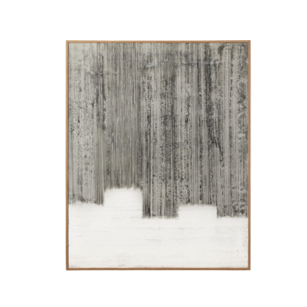 rectangle oak veneer frame modern wall art gray white black banana bark