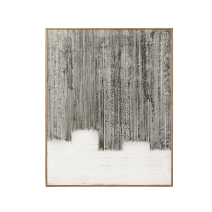 rectangle oak veneer frame modern wall art gray white black banana bark