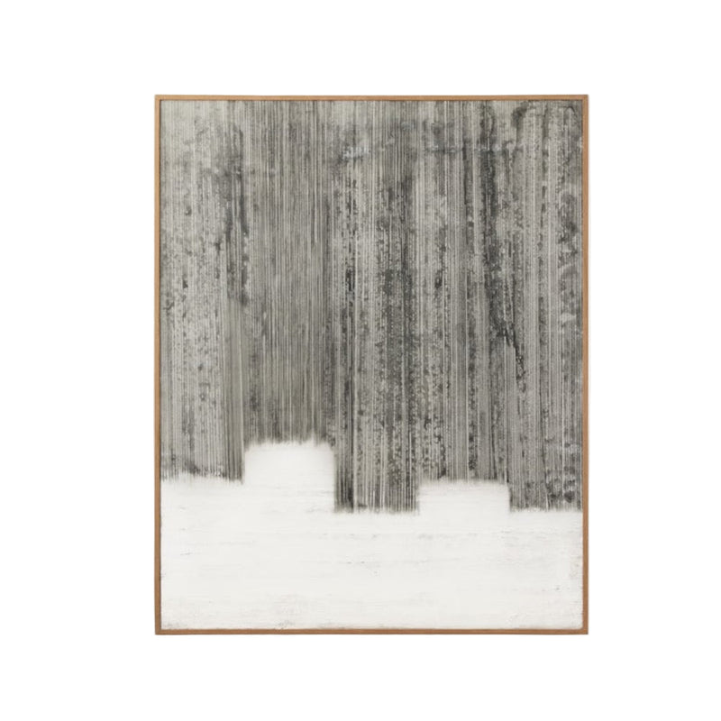 rectangle oak veneer frame modern wall art gray white black banana bark