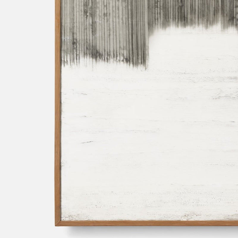 rectangle oak veneer frame modern wall art gray white black banana bark