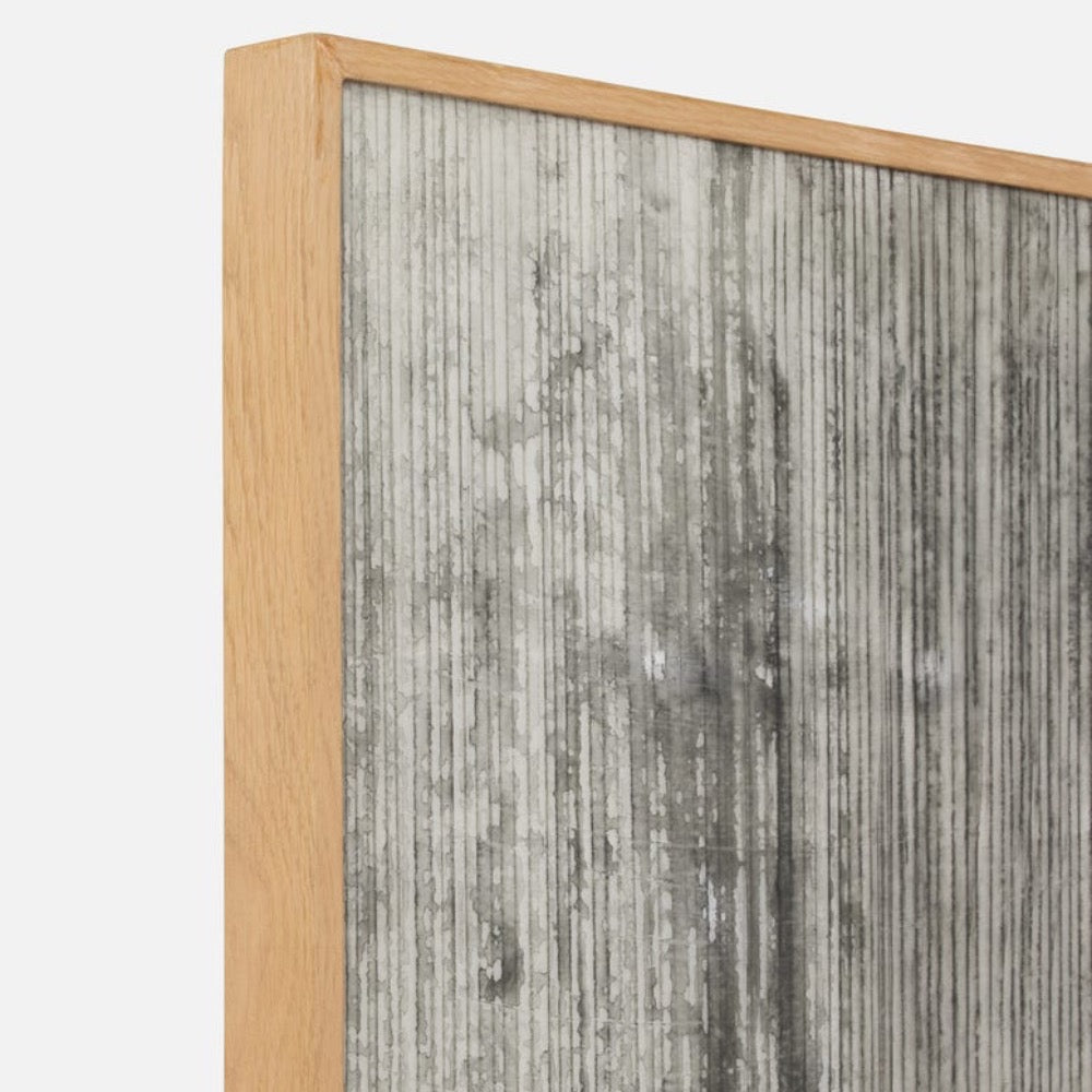 rectangle oak veneer frame modern wall art gray white black banana bark