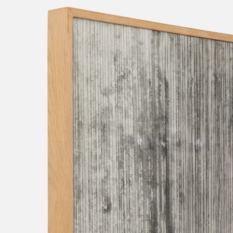 rectangle oak veneer frame modern wall art gray white black banana bark