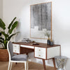 rectangle oak veneer frame modern wall art gray white black banana bark