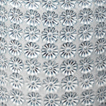 round garden stool blue ombre textured wildflower pattern