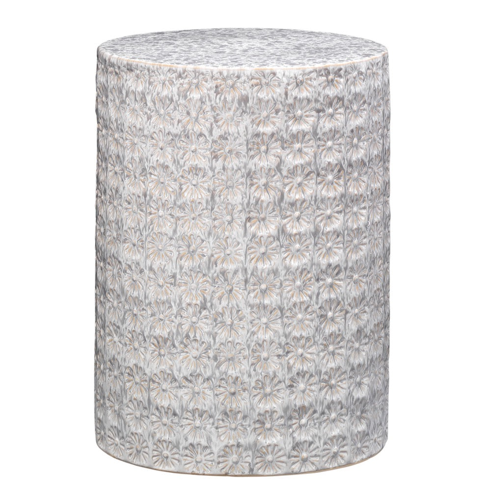 wildflower garden stool cream gray side table