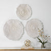 set 3 round wall discs sea coral white tan