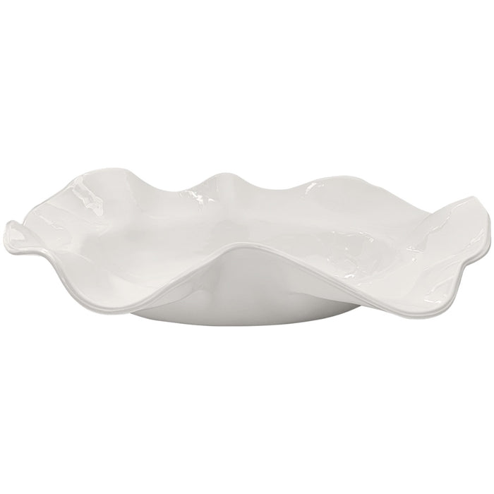 cream wavy serving bowl melamine