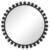 wall mirror round black frame spheres