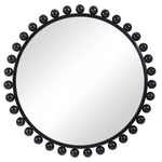 wall mirror round black frame spheres