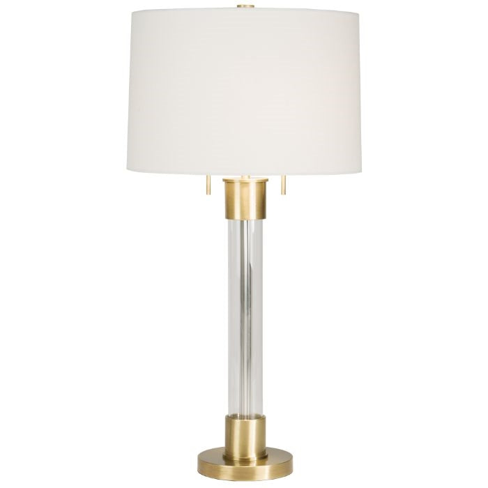 table lamp round drum shade white acrylic gold details