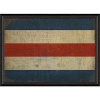 red blue cream striped flag artwork