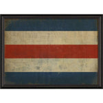 red blue cream striped flag artwork