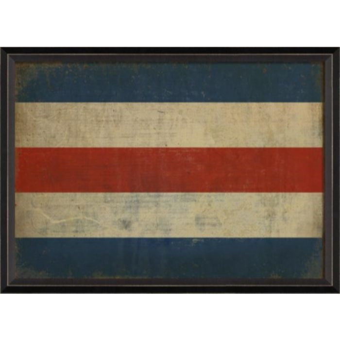 red blue cream striped flag artwork