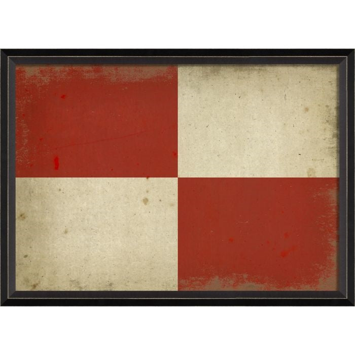 red cream large checkered flag artwork