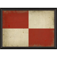 red cream large checkered flag artwork
