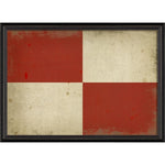 red cream large checkered flag artwork