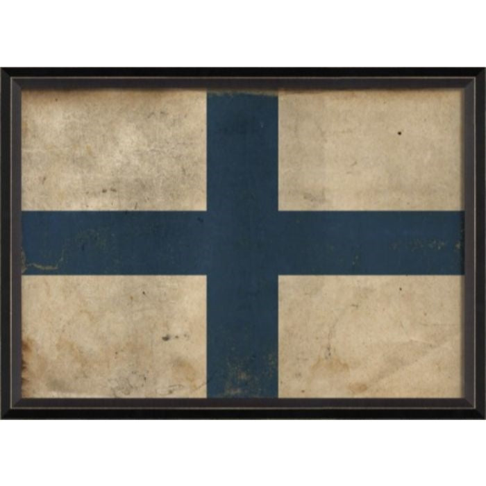 blue cream large cross flag artwork