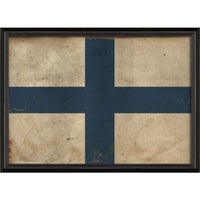 blue cream large cross flag artwork