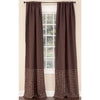 Curtain Panel - Coconut Shell Buttons - Chocolate Burlap