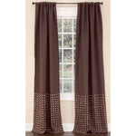 Curtain Panel - Coconut Shell Buttons - Chocolate Burlap