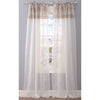 India's Heritage curtain panel drapery window treatment ready-made ivory linen sheer taupe tie top embroidery pin tucks