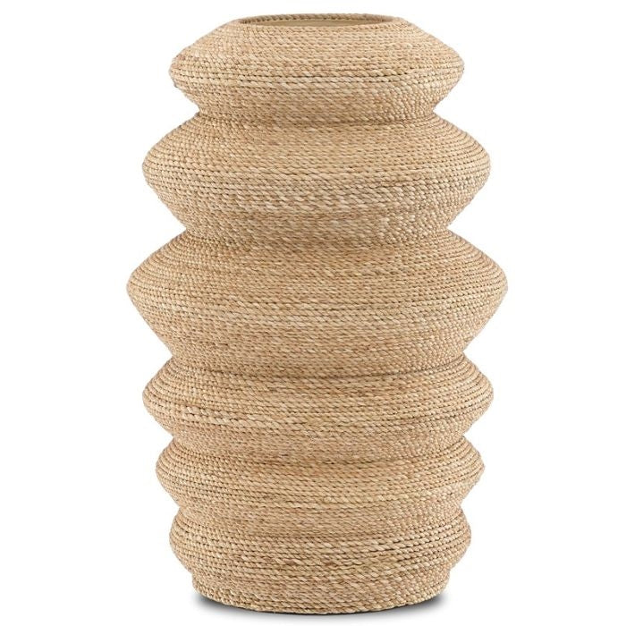 abaca rope wrapped sculptural vessel
