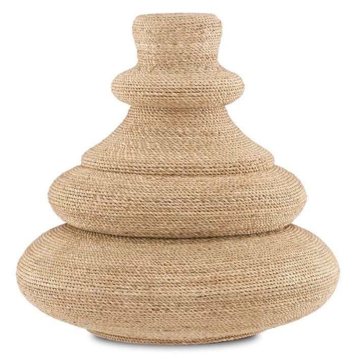abaca rope wrapped large sculptural vessel