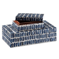 indigo box set decor wood bone sheesham patterned
