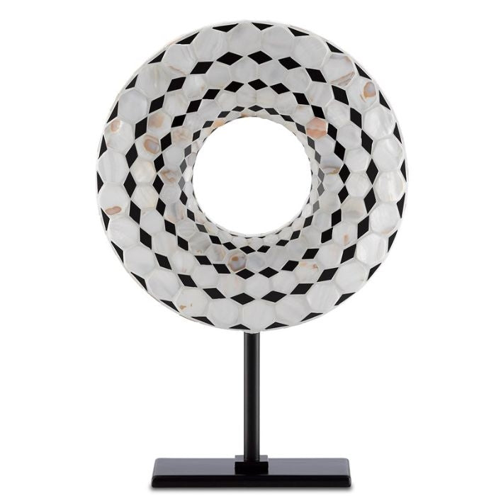 mother of pearl glass disc round stand modern